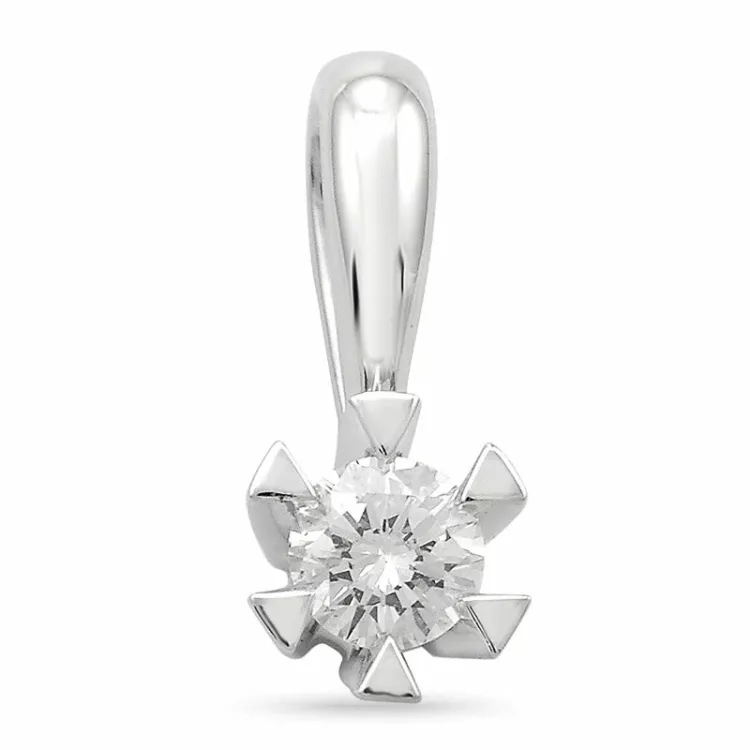 Diamant Solitäranhänger in 14 karat Weißgold 0,20 ct
