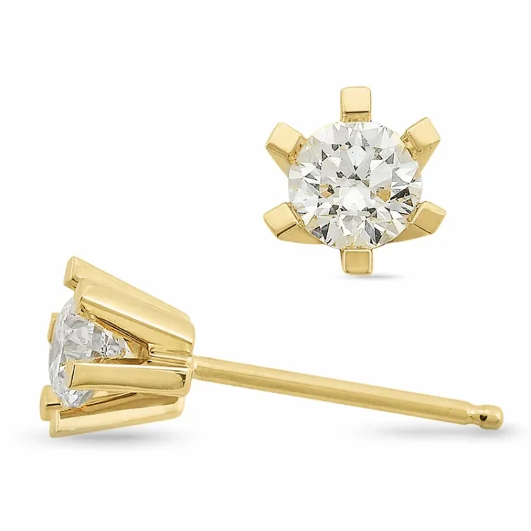 2 x 0,30 ct lab grown Diamant Solitärohrstecker in 14 Karat Gold mit lab grown Diamant 