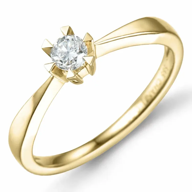0,20 ct Solitärring in 14 Karat Gold 0,20 ct