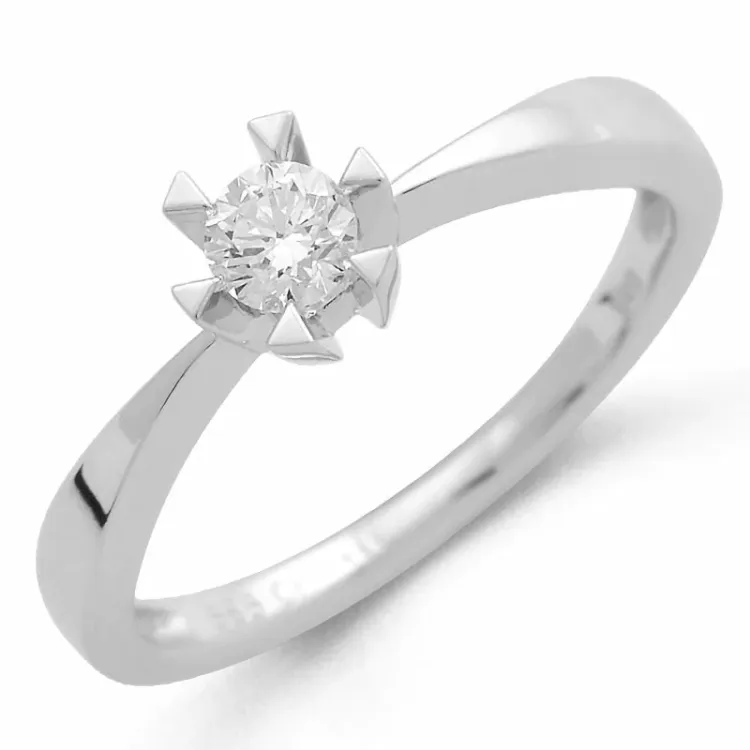 0,20 ct Solitärring in 14 Karat Weißgold 0,20 ct