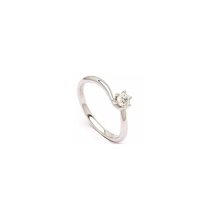 Einfacher diamant weißgoldring in 14 karat weißgold 0,20  ct