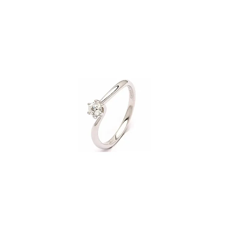 Einfacher diamant weißgoldring in 14 karat weißgold 0,20  ct