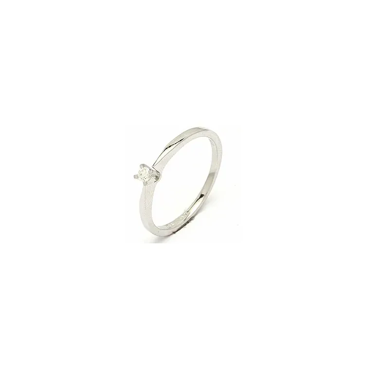 Elegant diamant weißgoldring in 14 karat weißgold 0,05 ct