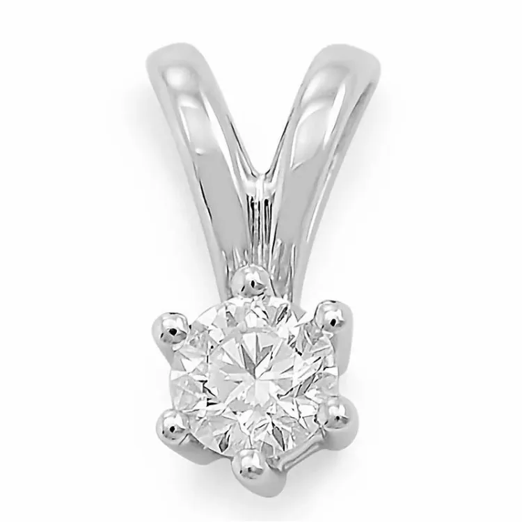 Diamant Solitäranhänger in 14 karat Weißgold 0,20 ct