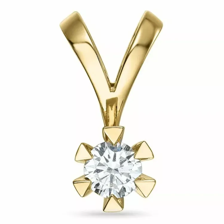 0,40 ct lab grown Diamant Solitäranhänger in 14 karat Gold 0,40 ct