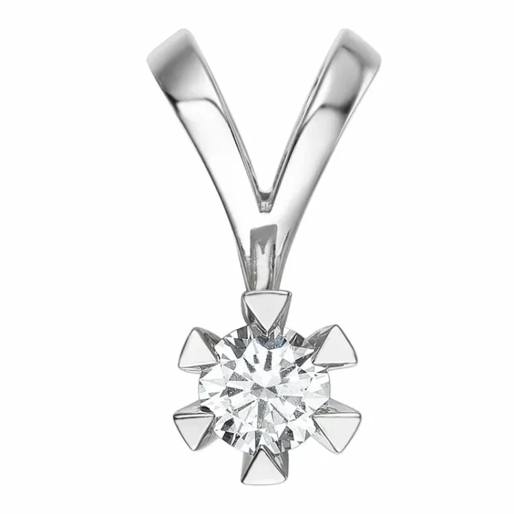 0,40 ct lab grown Diamant Solitäranhänger in 14 karat Weißgold 0,40 ct