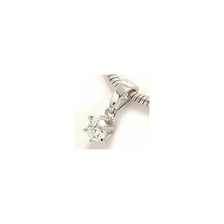 Diamant Anhänger in 14 karat Weißgold 0,20 ct
