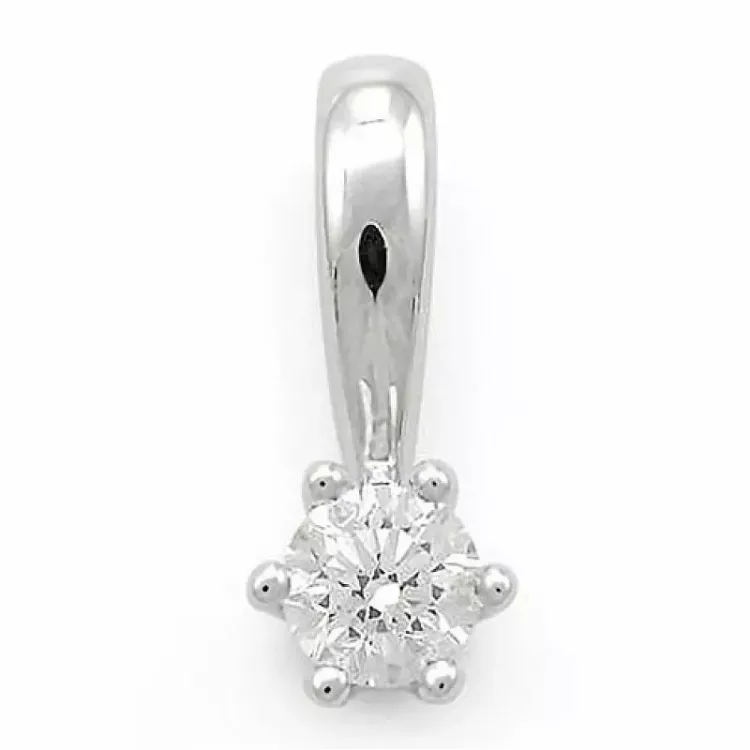 Diamant Solitäranhänger in 14 karat Weißgold 0,10 ct