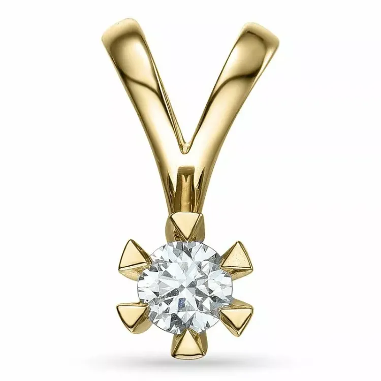0,30 ct lab grown Diamant Solitäranhänger in 14 karat Gold 0,30 ct