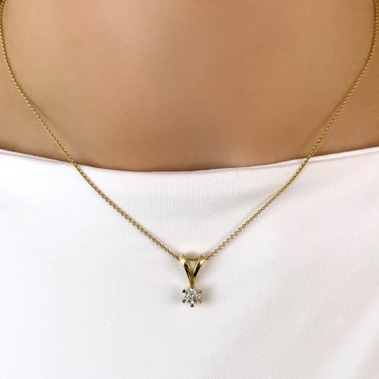 0,30 ct lab grown Diamant Solitäranhänger in 14 karat Gold 0,30 ct