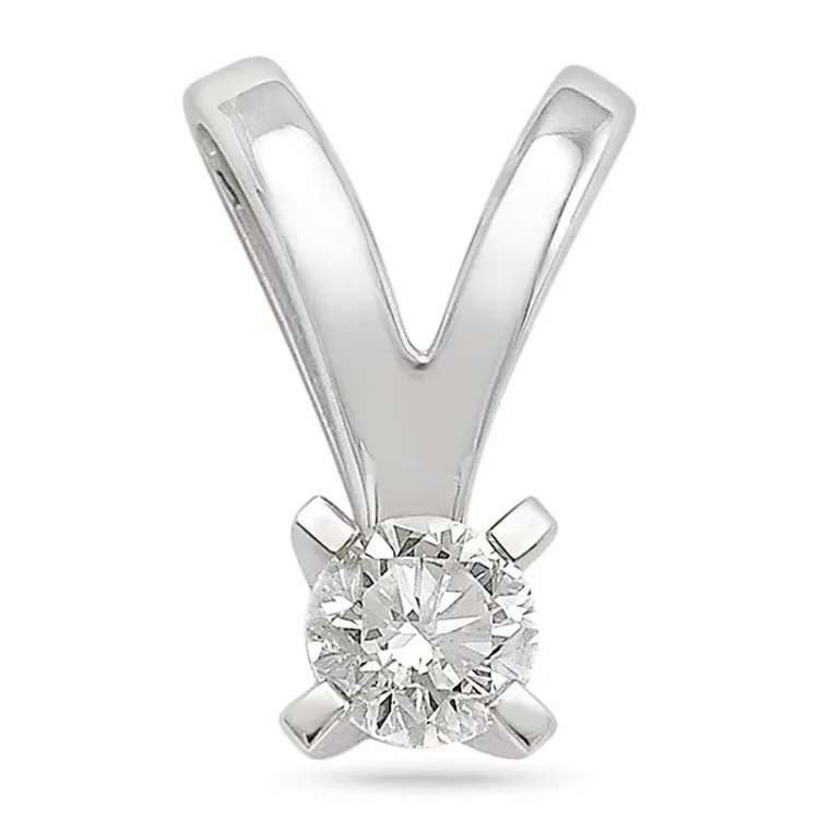 Diamant Solitäranhänger in 14 karat Weißgold 0,20 ct