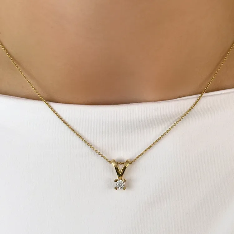 Diamant Solitäranhänger in 14 karat Gold 0,20 ct