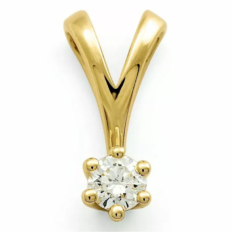 Diamant Solitäranhänger in 14 karat Gold 0,20 ct