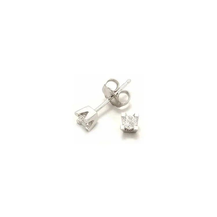2 x 0,10 ct solitärohrstecker aus 14 karat weißgold 