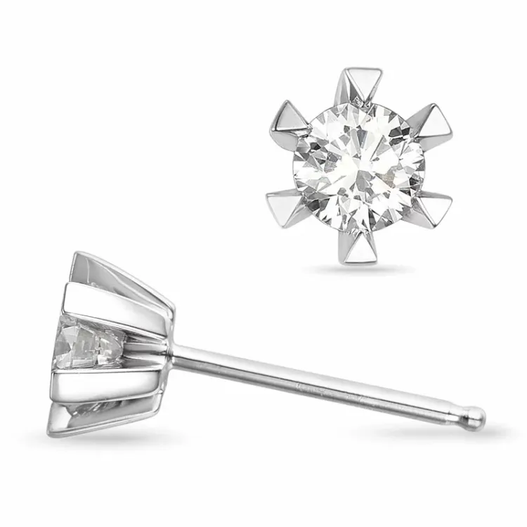 2 x 0,30 ct lab grown Diamant Solitärohrstecker in 14 Karat Weißgold mit lab grown Diamant 