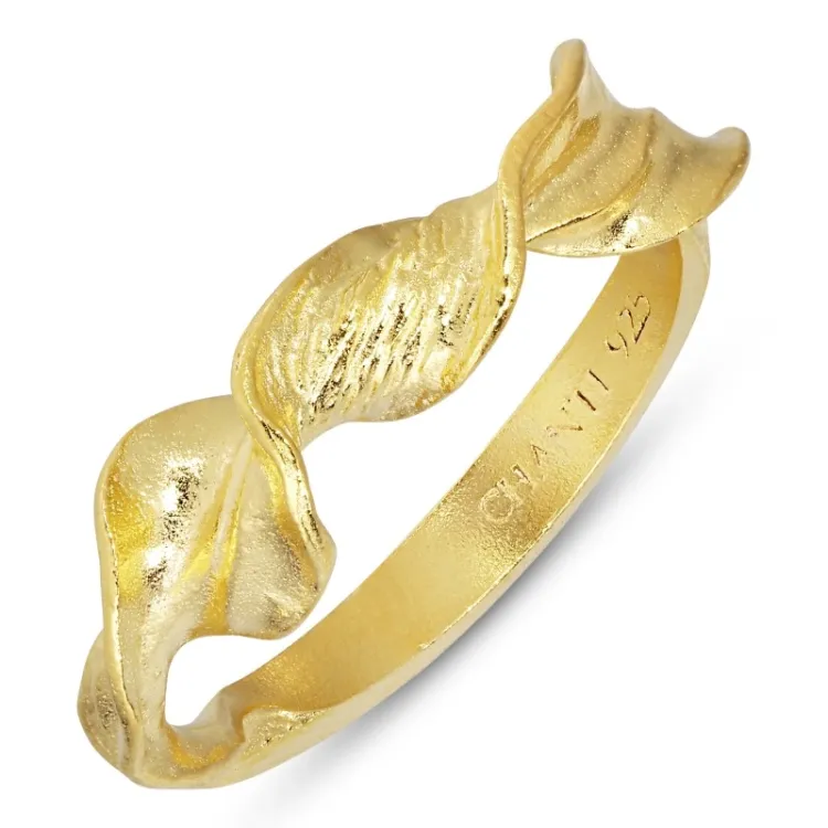 gewunden Ring aus vergoldetem Sterlingsilber - Lumé Etched
