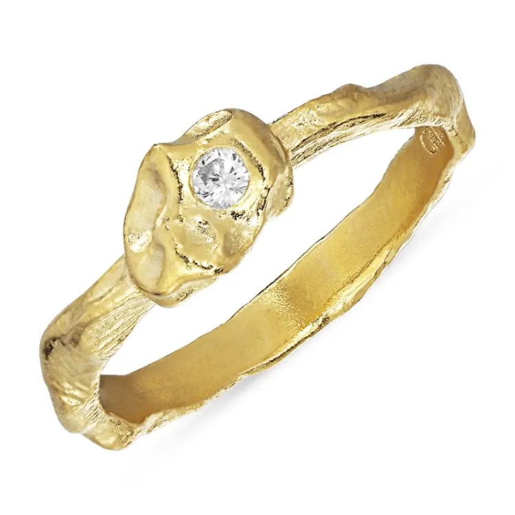 Ring aus vergoldetem Sterlingsilber - Lumé Etched