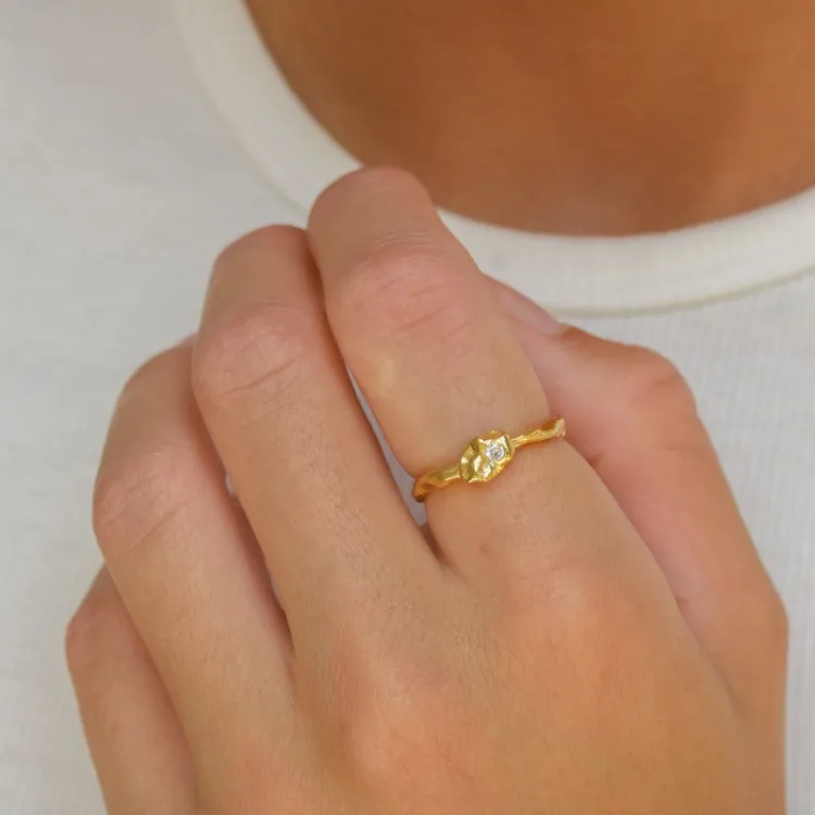 Ring aus vergoldetem Sterlingsilber - Lumé Etched