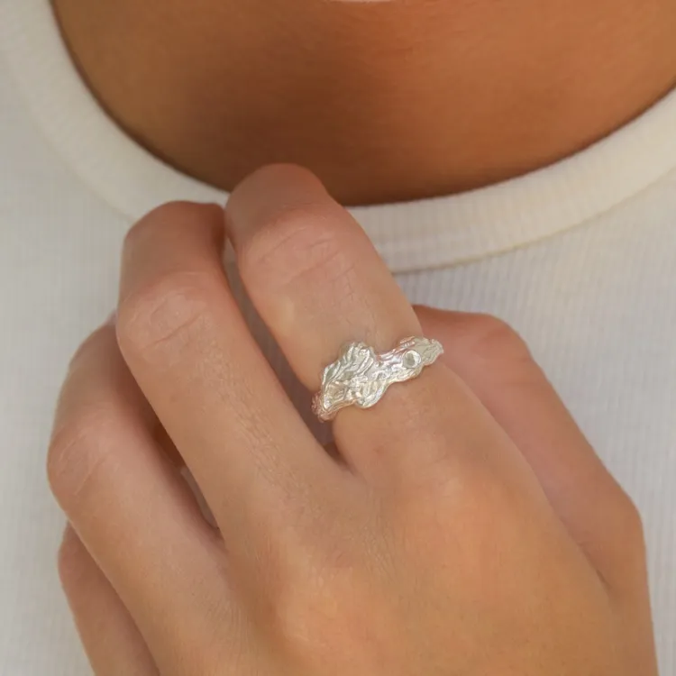 breit Ring aus Silber - Lumé Etched