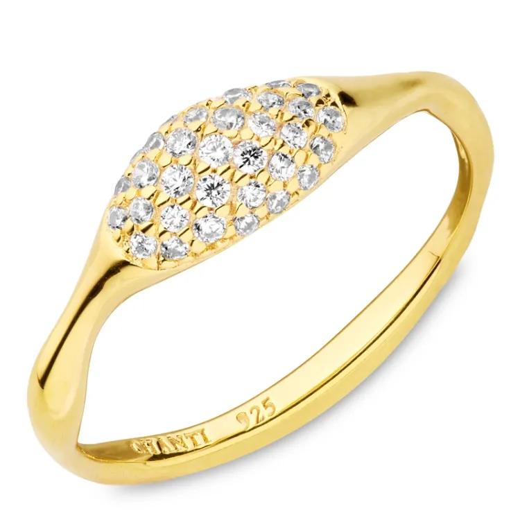 Zirkon Ring aus vergoldetem Sterlingsilber - Lumé Illume