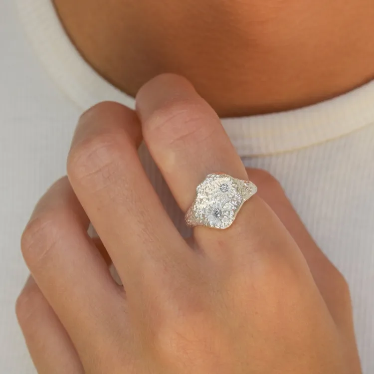 Zirkon Ring aus Silber - Lumé Etched