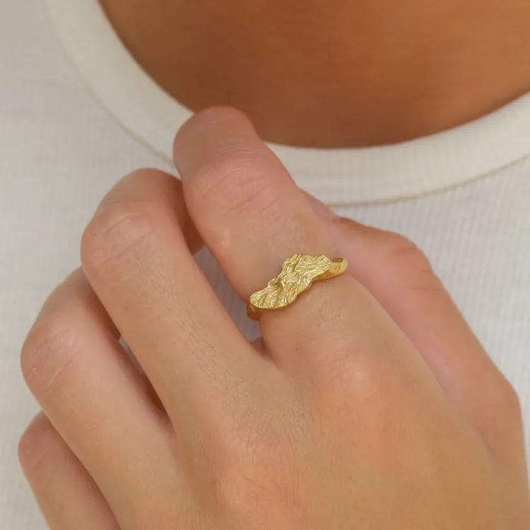 Ring aus vergoldetem Sterlingsilber - Lumé Etched
