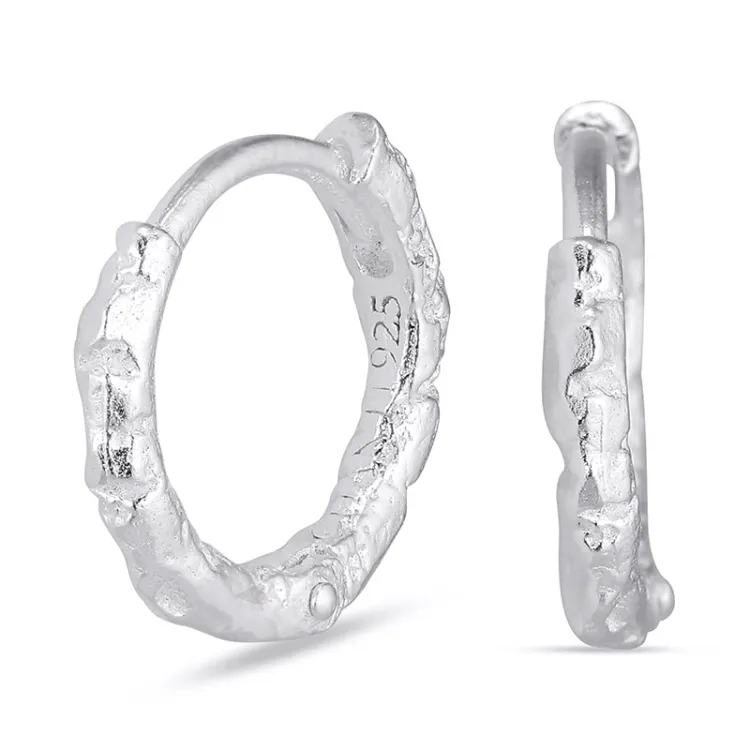 11,5 mm Kreole in Silber - Lumé Etched