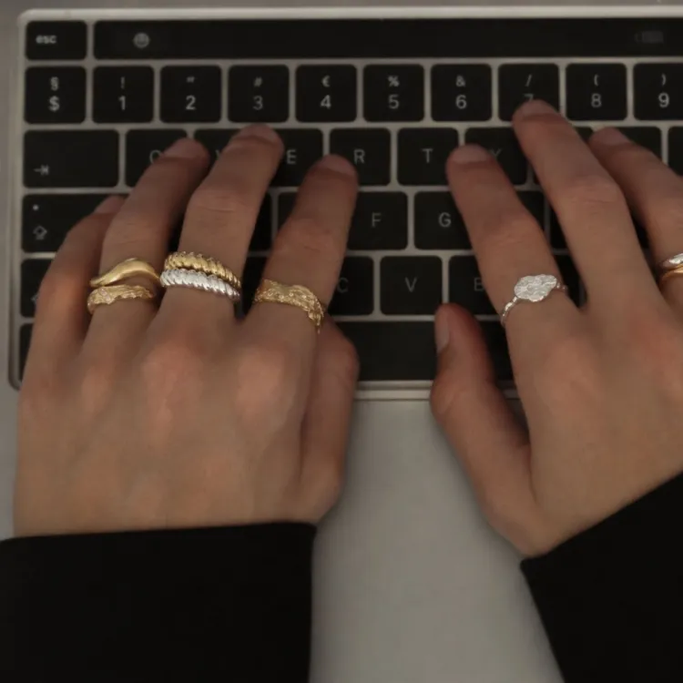 Ring aus vergoldetem Sterlingsilber - Lumé Essence