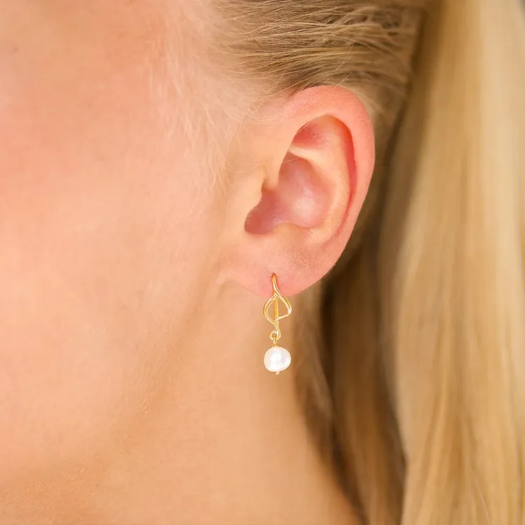 Perle Ohrringe in vergoldetem Sterlingsilber - Lumé Essence