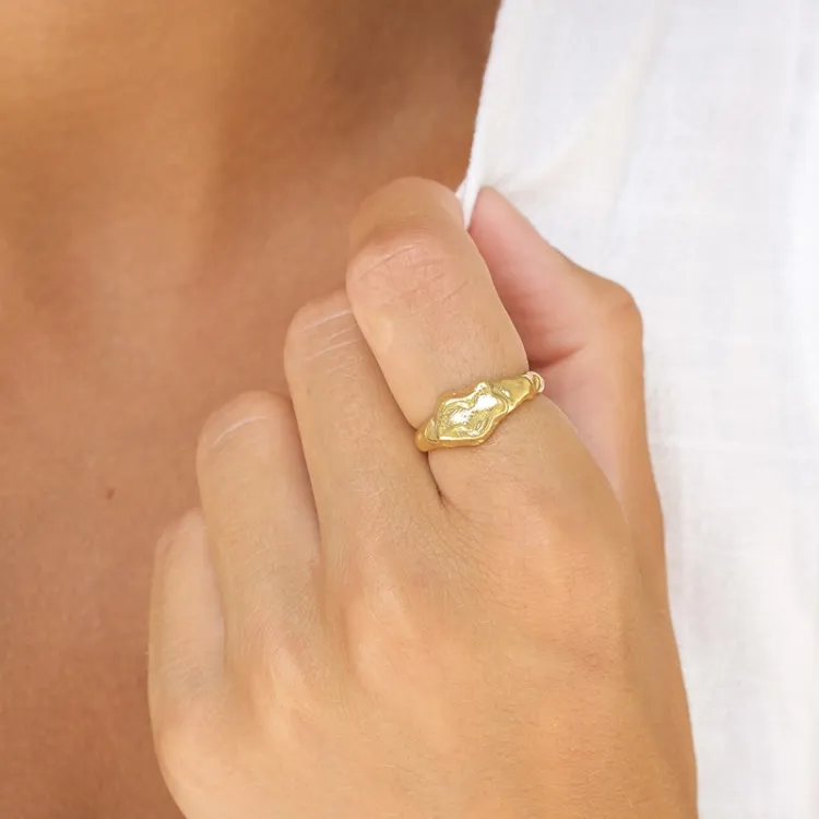 Ring aus vergoldetem Sterlingsilber - Lumé Etched