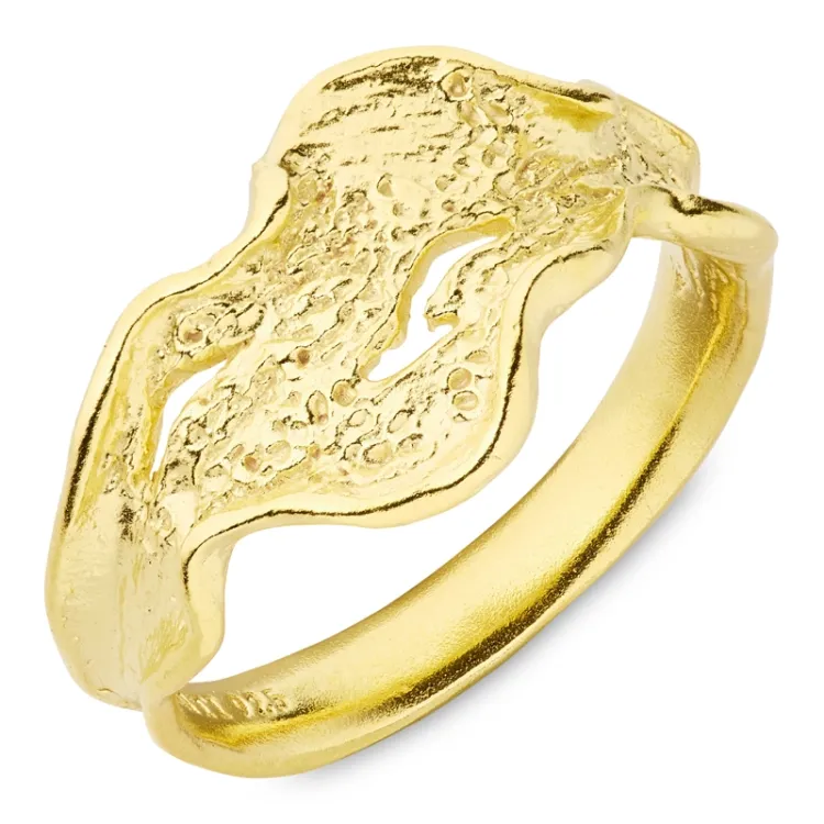 Ring aus vergoldetem Sterlingsilber - Lumé Etched