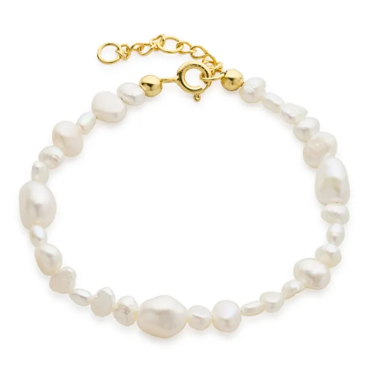 Perle Armband aus vergoldetem Sterlingsilber