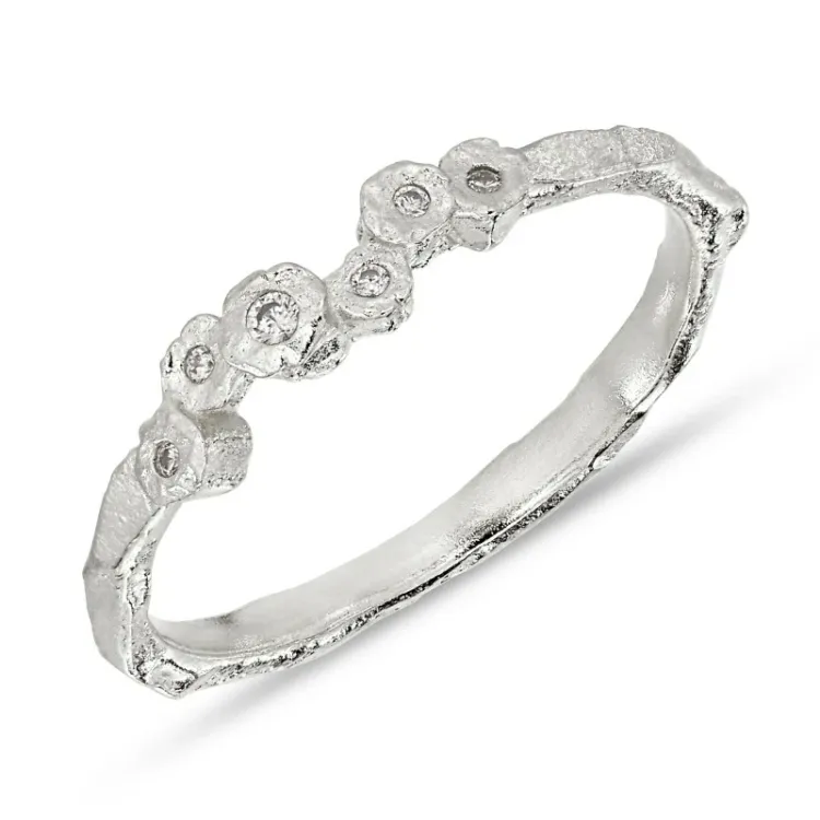 weißem Zirkon Ring aus Silber - Bubbly Sparkle