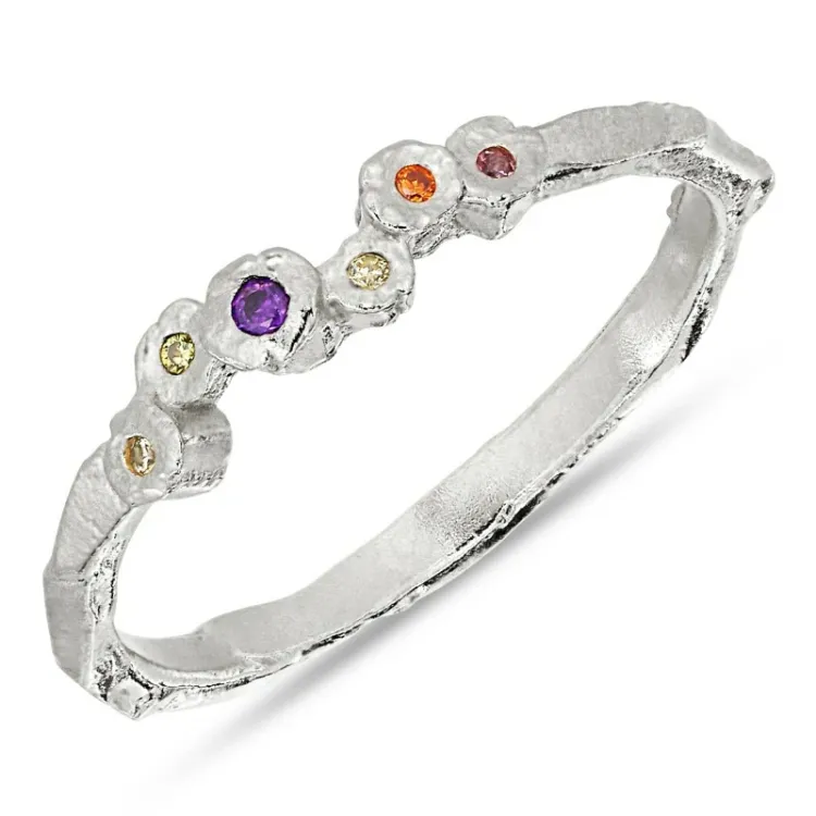 mehrfarbigem Zirkon Ring aus Silber - Bubbly Twist