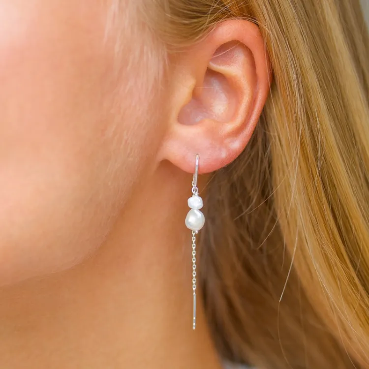 Perle ketten ohrringe in Silber