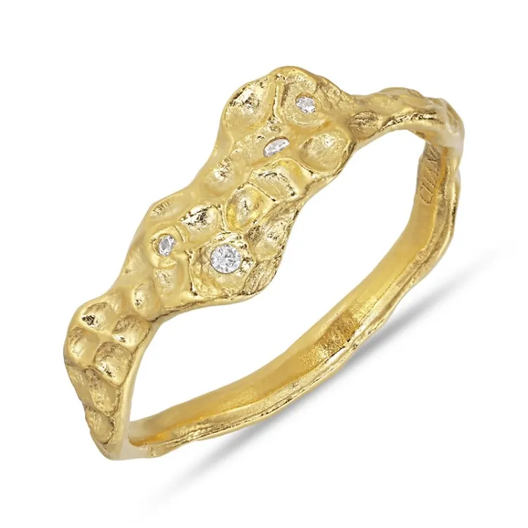 Zirkon Ring aus vergoldetes Messing - Eliné