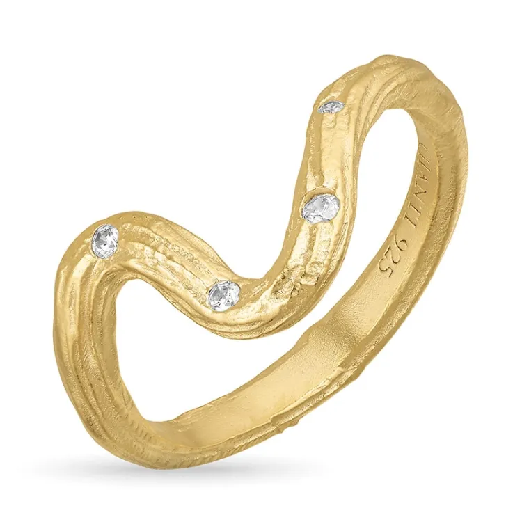 Zirkon Ring aus vergoldetes Messing - Eliné
