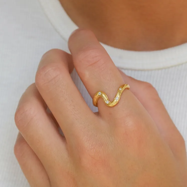 Zirkon Ring aus vergoldetes Messing - Eliné