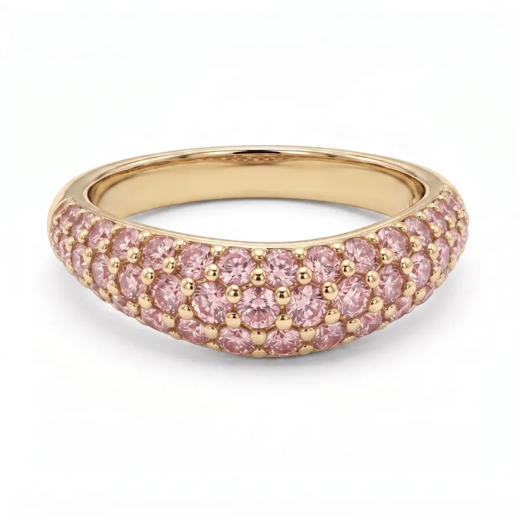 pink Ring aus vergoldetes Messing