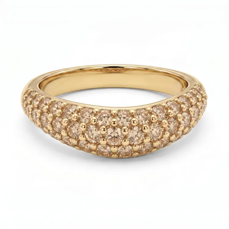 champagnerfarbenem Ring aus vergoldetes Messing