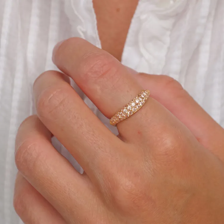 champagnerfarbenem Ring aus vergoldetes Messing