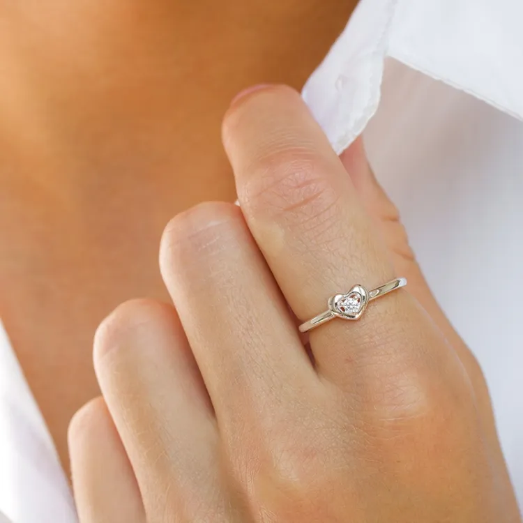 Herz Zirkon Ring aus Silber