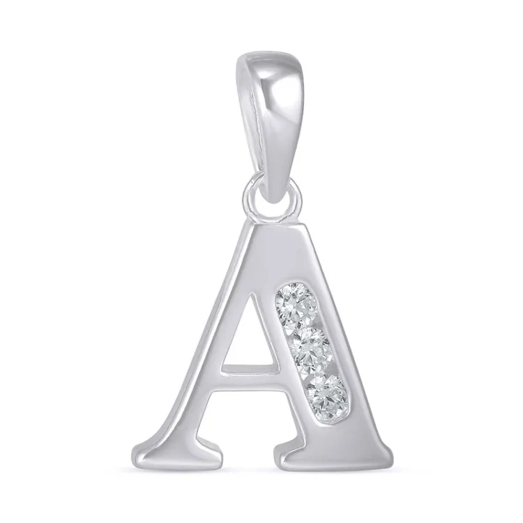 buchstab a Zirkon Anhänger aus Silber - My Letter