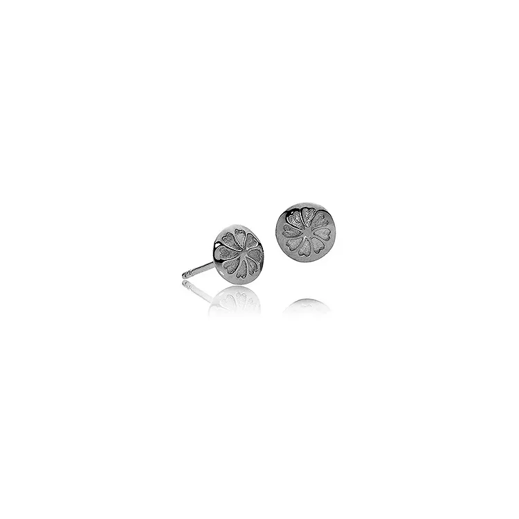 Izabel Camille Signature runden Ohrringe in schwarzes rhodiniertes Silber