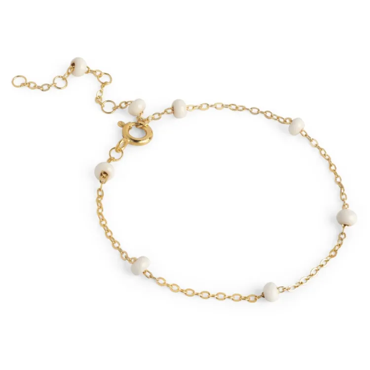 Enamel Lola Bold Daisy Armband in vergoldetem Sterlingsilber farbenen Emaille