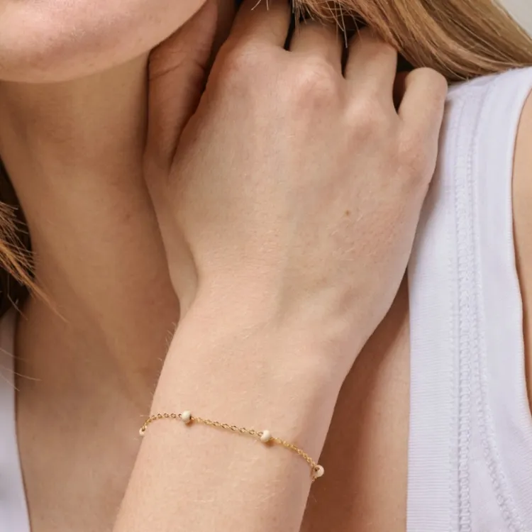 Enamel Lola Bold Daisy Armband in vergoldetem Sterlingsilber farbenen Emaille