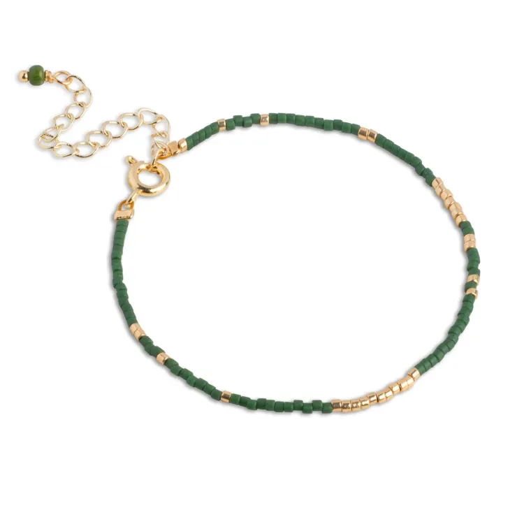 Enamel Petra Khaki Armband in vergoldetem Sterlingsilber