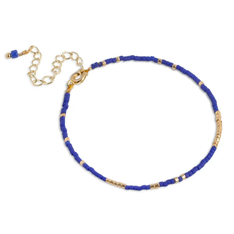 Enamel Petra Navy Blue Armband in vergoldetem Sterlingsilber