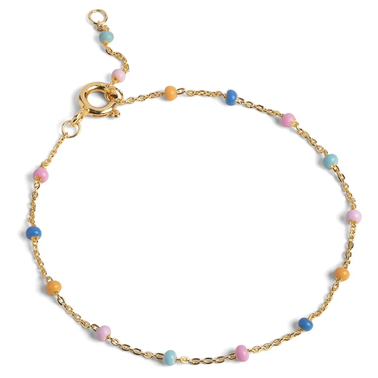 Enamel Lola Lolly Armband in vergoldetem Sterlingsilber mehrfarbigem Emaille