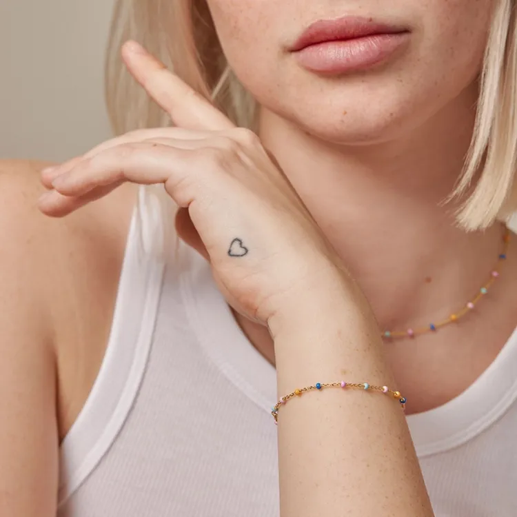 Enamel Lola Lolly Armband in vergoldetem Sterlingsilber mehrfarbigem Emaille